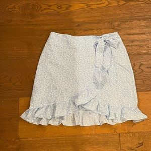 Baby blue patterned skirt